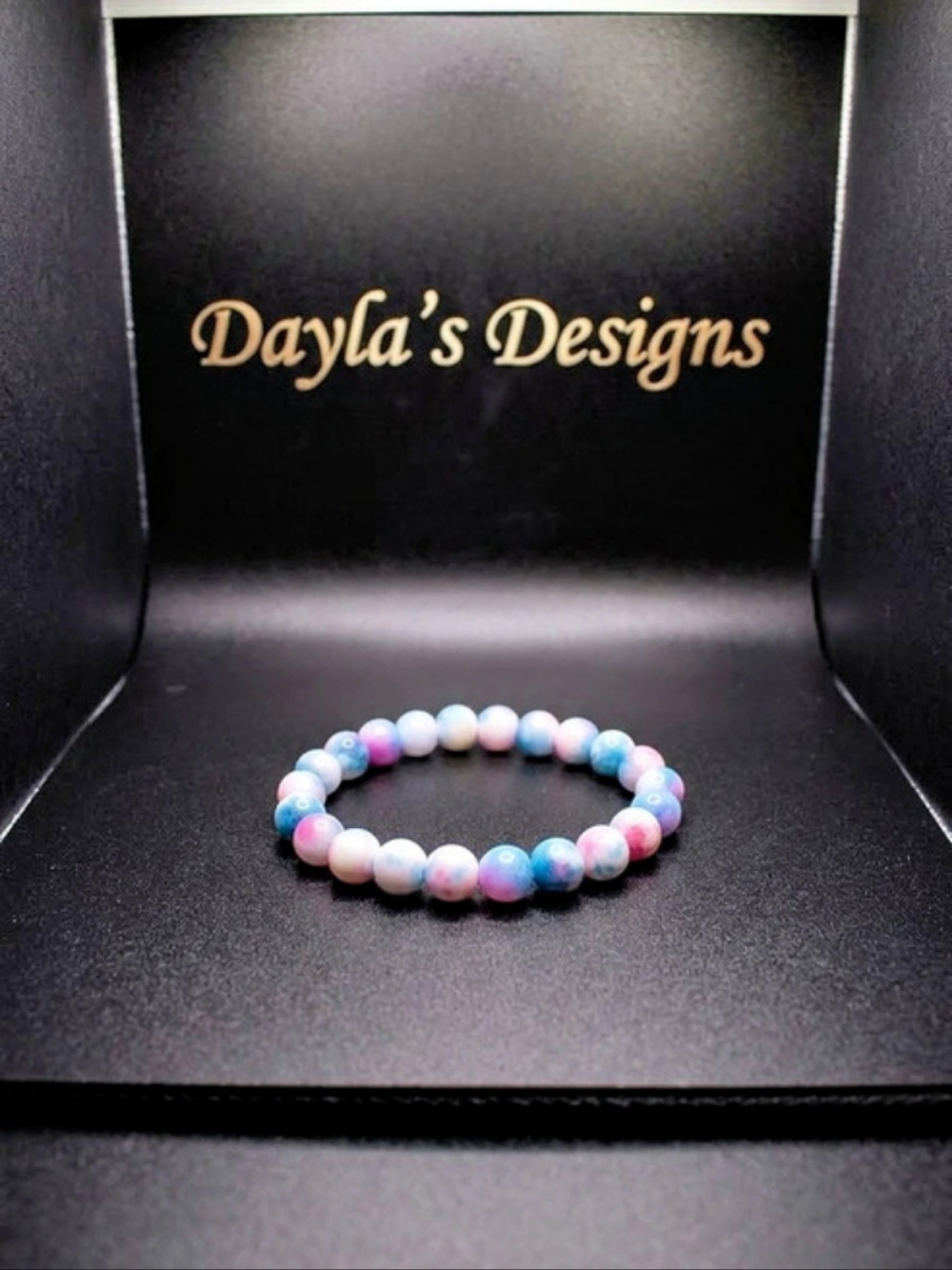 Pink & Blue Jade Stretch Bracelet